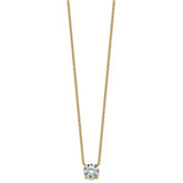 14k 3 carat Lab Grown Diamond VS+ F+ Round Complete Four Prong 18 inch Solitaire Necklace